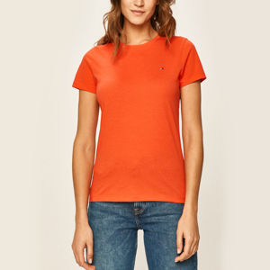 Tommy Hilfiger dámské oranžové tričko New Crew - XS (XB6)